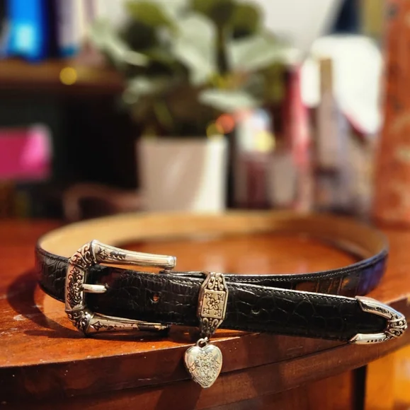 Brighton Black Leather Belt with Intricate Silver Buckle Brighton | Accessories | Brighton Black Leather Belt With  main image 4